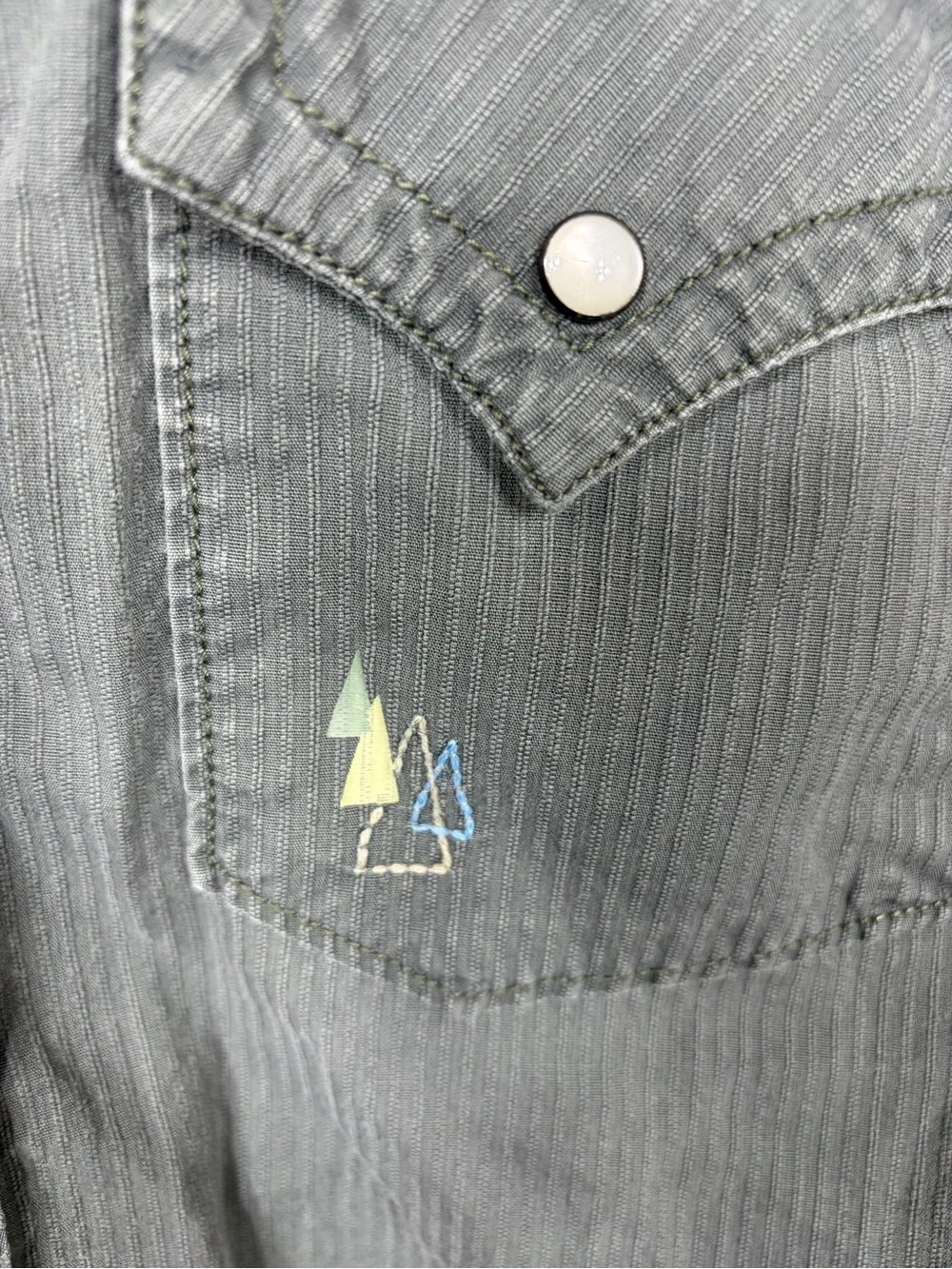 The North Face 45/7 Series Snap Shirt Mens Large Gray Western Hiking Outdoor